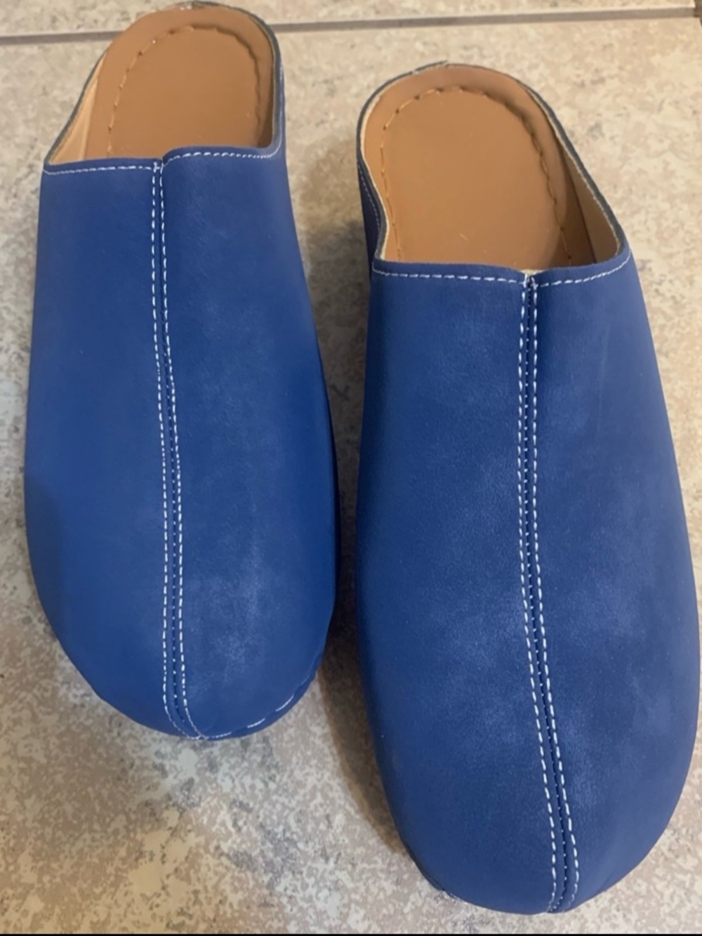 New! Women’s Blue Mule Shoes Size:8.5. Comfortable Half-Enclosed Women Shoes
